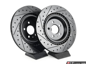 Rear V5 Dimpled & Slotted Brake Rotors - Set (356x22)