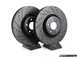 Front V5 Drilled & Slotted Brake Rotors - Set (350x34)