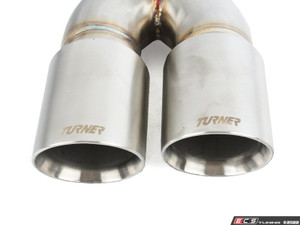 Turner Motorsport Double Wall Slash Cut Exhaust Tip - 3.0 Inlet - 3.5 OD - Stepped Right - Brushed Stainless
