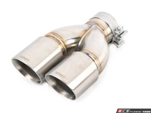 Turner Motorsport Double Wall Slash Cut Exhaust Tip - 3.0 Inlet - 3.5 OD - Stepped Right - Brushed Stainless