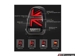 Union Jack Taillight LED Piano Black Smoked - Set