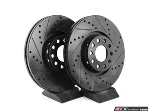 Front V5 Drilled & Slotted Brake Rotors - Set (321x30) - ES4668371