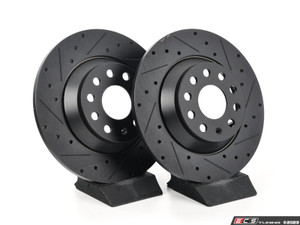 Rear V5 Drilled & Slotted Brake Rotors - Set (300x12) - ES4668388