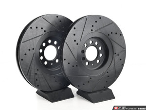 Front V5 Drilled & Slotted Brake Rotors - Set (334x32) - ES4668201