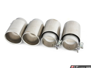 Turner 4" Double Wall Exhaust Tip W/ Brushed Stainless Finish - Set Of Four - ES4620416