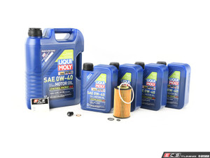 Liqui Moly Synthoil Oil Service Kit (0w-40) - With ECS Magnetic Drain Plug - ES4642943