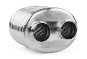 APR MUFFLER, 217X134X210, DUAL 2.75" IN/OUT