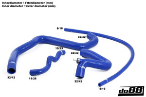 do88 Volvo S40/V40 2.0T/T4 98-04 Coolant hoses Red - do88-kit7R