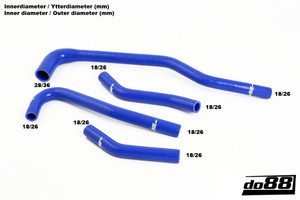 do88 SAAB 9000 1992-98 Heater hoses Blue - do88-kit86B