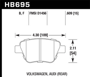 Street Brake Pads - HPS - For vehicles with Bosch 272x10 rear brakes