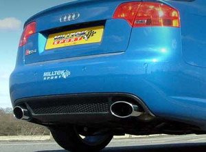 Milltek Cat Back Non Resonated Exhaust - Including Exhaust Valves - Polished Oval Tips - RS4 B7 4.2 V8