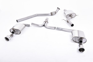 Milltek Resonated - Dual Outlet - Polished Tips - B8 A4 2.0T - Manual Transmission