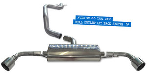Milltek Cat Back - Polished Dual 100mm Jet Tips - MK2 TT 2.0T 2WD