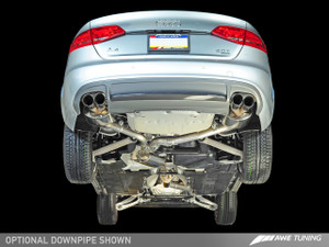 AWE Tuning Audi B8 A4 Touring Edition Exhaust - Quad Tip Polished Silver Tips