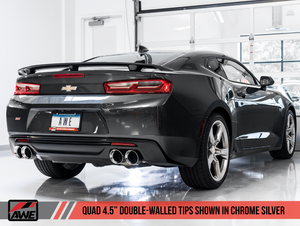 AWE Track Edition Catback Exhaust for Gen6 Camaro SS / ZL1 - Non-Resonated - Chrome Silver Tips (Quad Outlet)