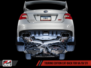 AWE Touring Edition Exhaust for VA STI / GV WRX / GV STI Sedan - Diamond Black Quad Tips (102mm)