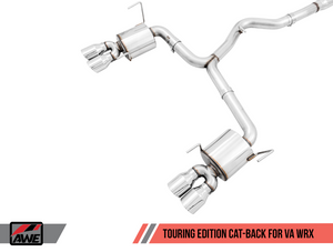 AWE Touring Edition Exhaust for 2015+ VA WRX Sedan - Chrome Silver Quad Tips (102mm)