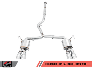 AWE Touring Edition Exhaust for 2015+ VA WRX Sedan - Chrome Silver Quad Tips (102mm)
