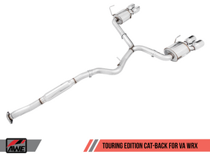 AWE Touring Edition Exhaust for 2015+ VA WRX Sedan - Chrome Silver Quad Tips (102mm)