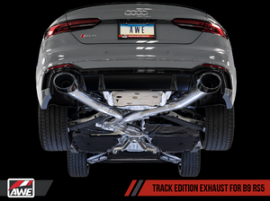 AWE Track Edition Exhaust for Audi B9 RS 5 Coupe - Non-Resonated - Diamond Black RS-style Tips