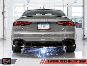 AWE Track Edition Exhaust for Audi B9 RS 5 Coupe - Non-Resonated - Diamond Black RS-style Tips