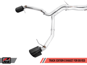 AWE Track Edition Exhaust for Audi B9 RS 5 Coupe - Non-Resonated - Diamond Black RS-style Tips