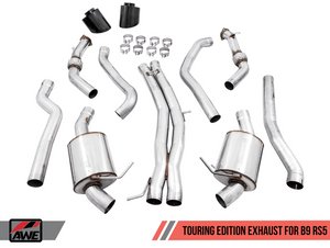 AWE Touring Edition Exhaust for Audi B9 RS 5 Coupe - Non-Resonated - Diamond Black RS-style Tips