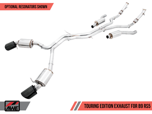 AWE Touring Edition Exhaust for Audi B9 RS 5 Coupe - Non-Resonated - Diamond Black RS-style Tips