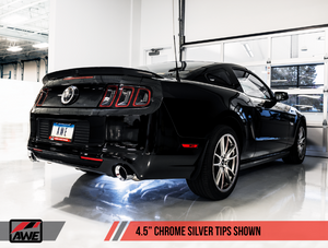 AWE Track Edition Axle-back Exhaust for the S197 Ford Mustang GT - Chrome Silver Tips