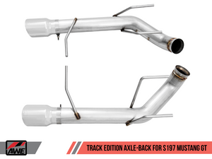 AWE Track Edition Axle-back Exhaust for the S197 Ford Mustang GT - Chrome Silver Tips