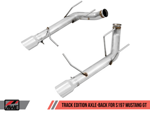 AWE Track Edition Axle-back Exhaust for the S197 Ford Mustang GT - Chrome Silver Tips