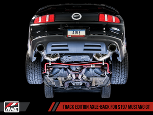AWE Track Edition Axle-back Exhaust for the S197 Ford Mustang GT - Chrome Silver Tips