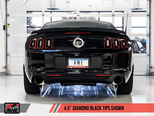 AWE Track Edition Axle-back Exhaust for the S197 Ford Mustang GT - Diamond Black Tips