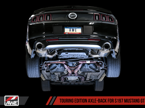 AWE Touring Edition Axle-back Exhaust for the S197 Ford Mustang GT - Chrome Silver Tips