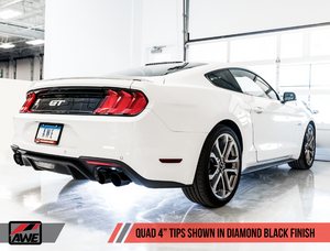 AWE Touring Edition Cat-back Exhaust for the 2018+ Mustang GT - Quad Diamond Black Tips