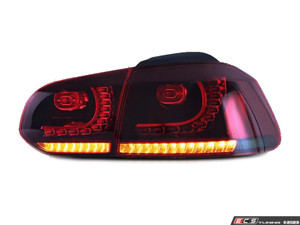 MK6 European LED Dynamic Tail Light Set - Dark Red/Smoked | ES4810454