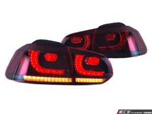 MK6 European LED Dynamic Tail Light Set - Dark Red/Smoked | ES4810454