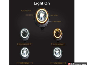 Sequential Projector LED DRL Headlights - Color DRL - Pair | ES4707595