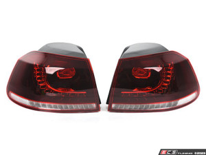 MK6 European LED Dynamic Tail Light Set - Dark Red/Clear | ES4810455