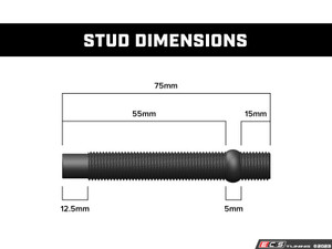 M14x1.5 Wheel Stud - 55mm - Priced Each | ES2784624