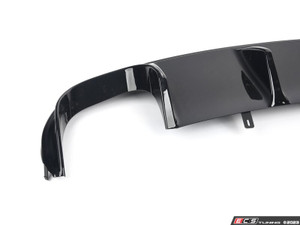 B8 A4 Pre-Facelift (09-12) S-line Rear Diffuser - Single Exit - Gloss Black | ES4701364