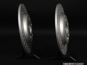 Rear Cross Drilled & Slotted Brake Rotors - Pair (300x12)