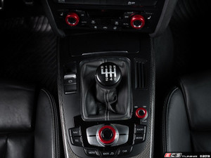 Audi B8 Billet Aluminum Control Ring Kit - SMOOTH - Red Anodized