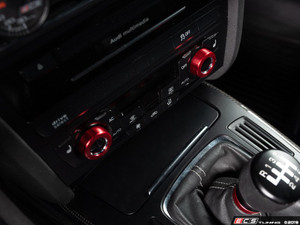 Audi B8 Billet Aluminum Control Ring Kit - NOTCHED - Red Anodized