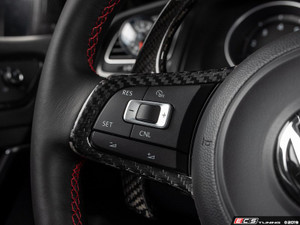 Steering Wheel Hub Overlay - Black Carbon Fiber