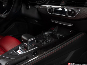 Audi B9 Billet Aluminum Control Ring Kit - SMOOTH - Black Anodized Large MMI