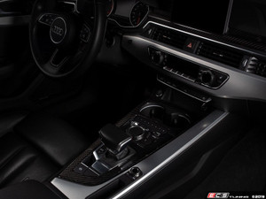 Audi B9 Billet Aluminum Control Ring Kit - SMOOTH - Black Anodized Small MMI