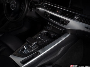 Audi B9 Billet Aluminum Control Ring Kit - NOTCHED - Black Anodized Small MMI