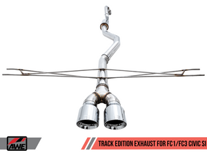 AWE Track Edition Exhaust for 10th Gen Civic Si Coupe / Sedan (includes Front Pipe) - Dual Chrome Silver Tips