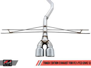 AWE Track Edition Exhaust for 10th Gen Civic Si Coupe / Sedan (includes Front Pipe) - Dual Diamond Black Tips